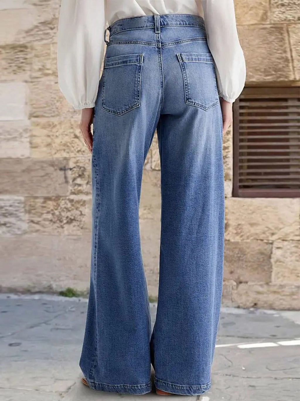 Vaqueros de Corte Ancho con Lavado Vintage