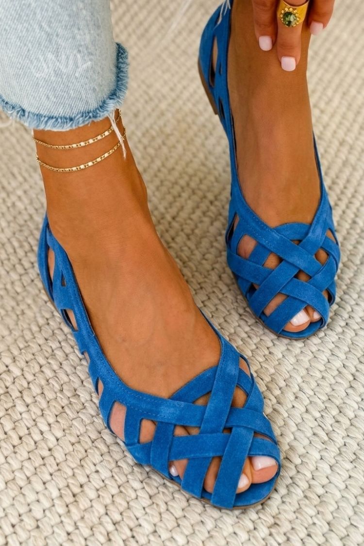 Sandalias Planas Elegantes con Tiras Entrelazadas Madrid