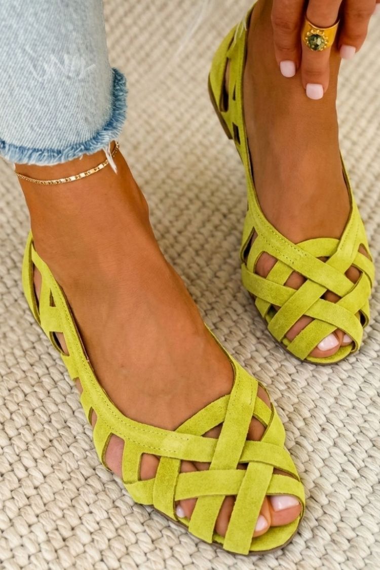 Sandalias Planas Elegantes con Tiras Entrelazadas Madrid