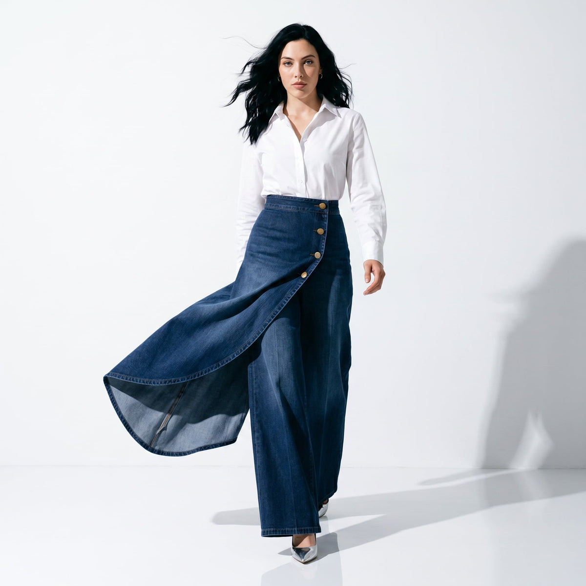 Falda-pantalón Asimétrica Denim Rapallo