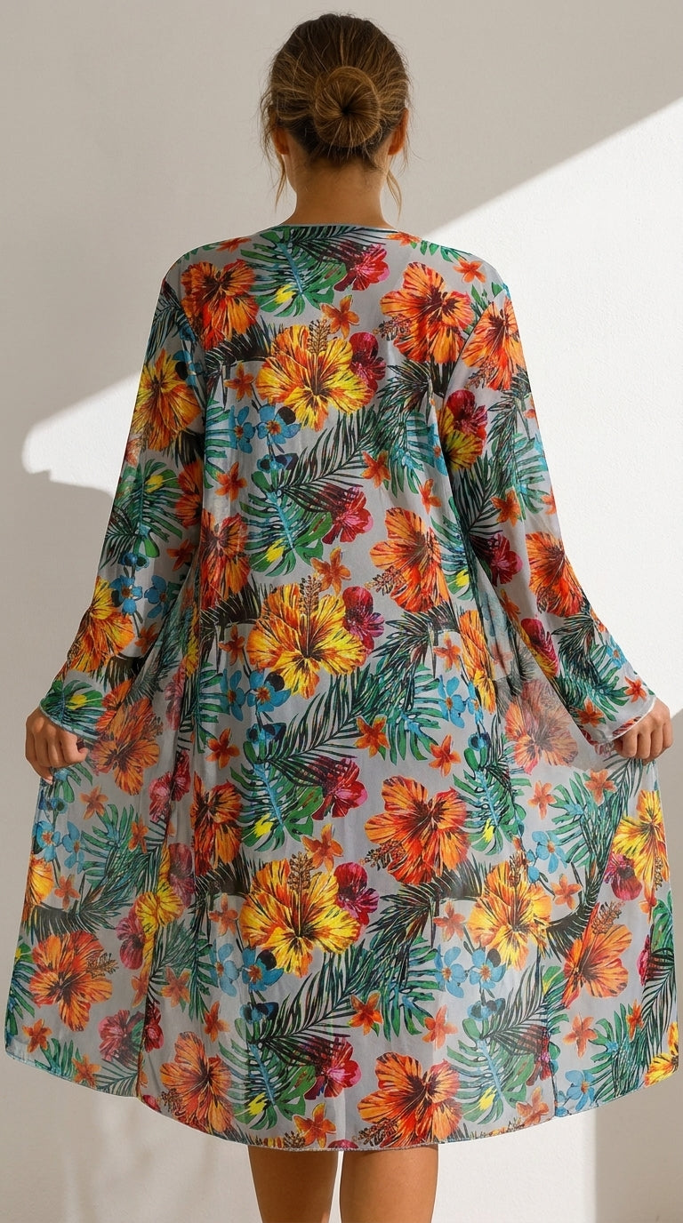 Conjunto Baño Tropical Marisol gris - espalda