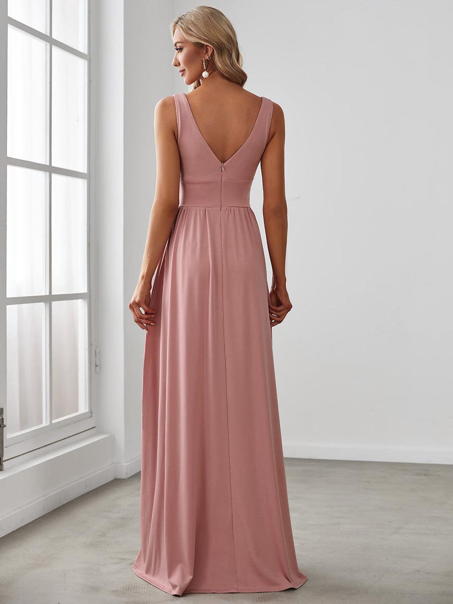 Vestido Largo Plisado con Talle Ceñido