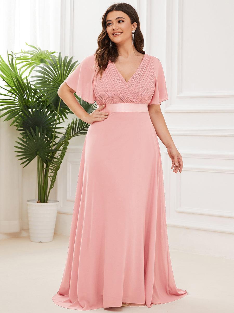 Vestido Largo de Gasa con Talle Imperio
