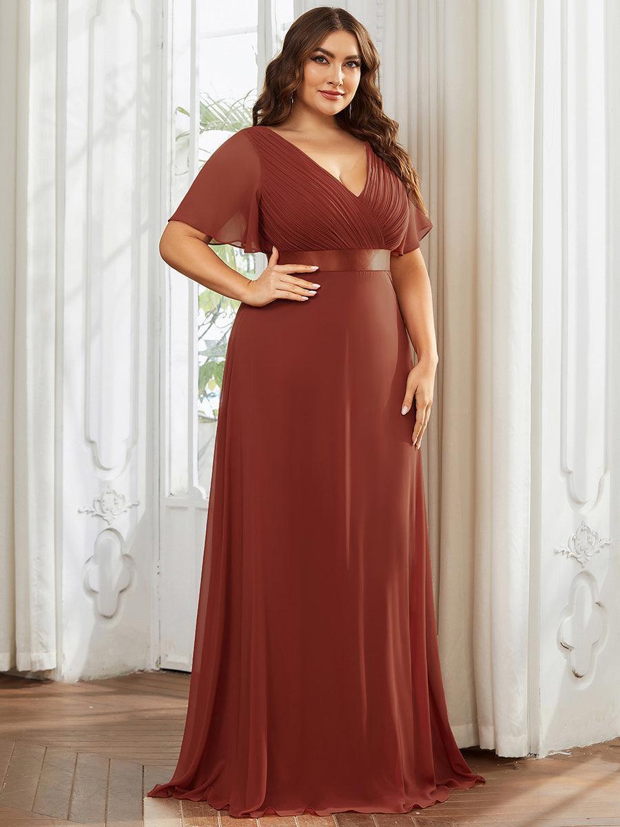 Vestido Largo de Gasa con Talle Imperio
