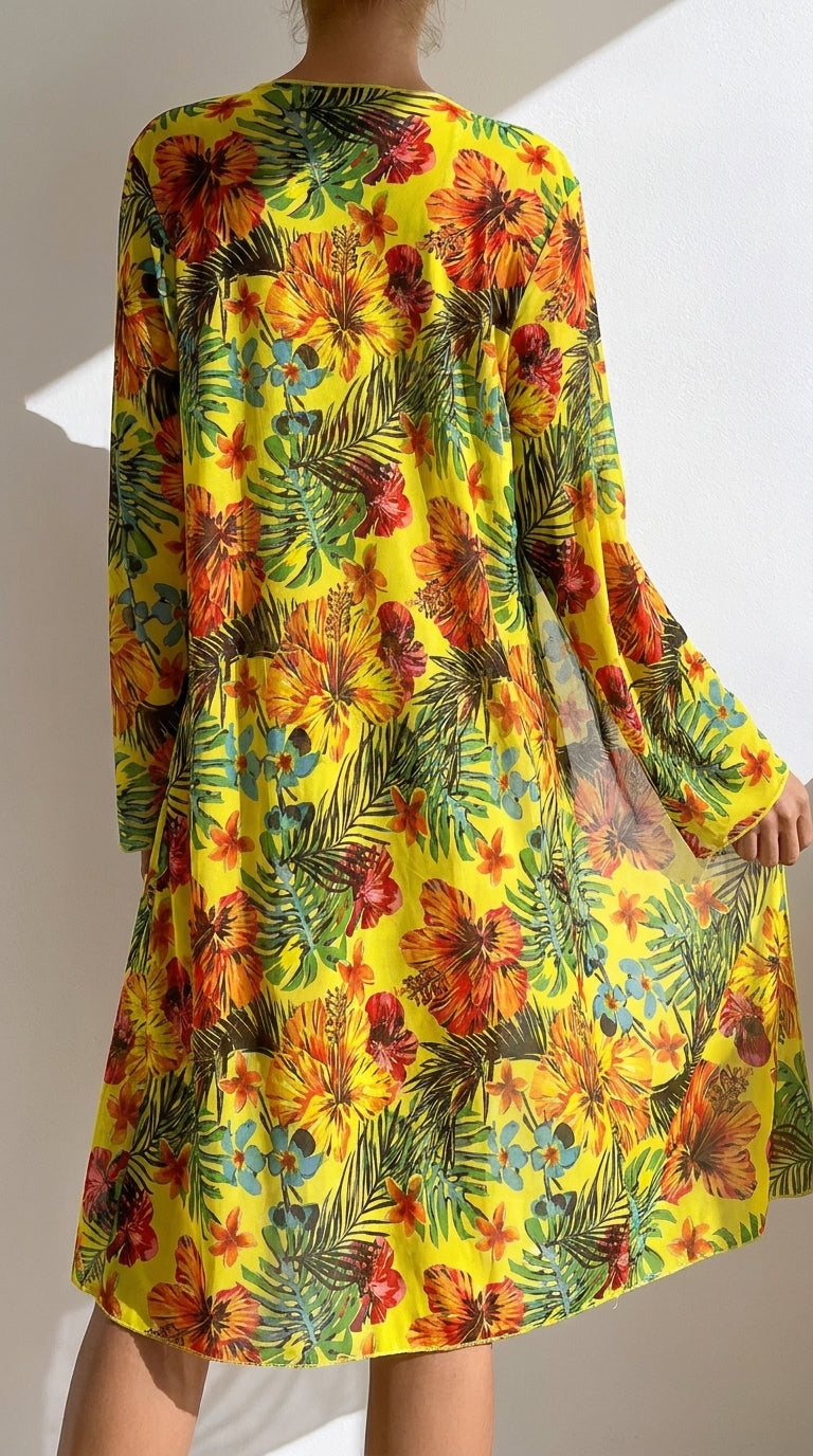 Conjunto Baño Tropical Marisol amarillo - espalda