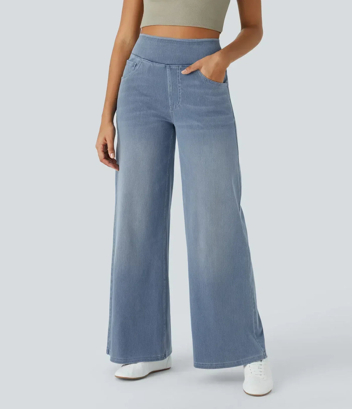 Pantalones Cómodos, de Cintura Alta y Elásticos