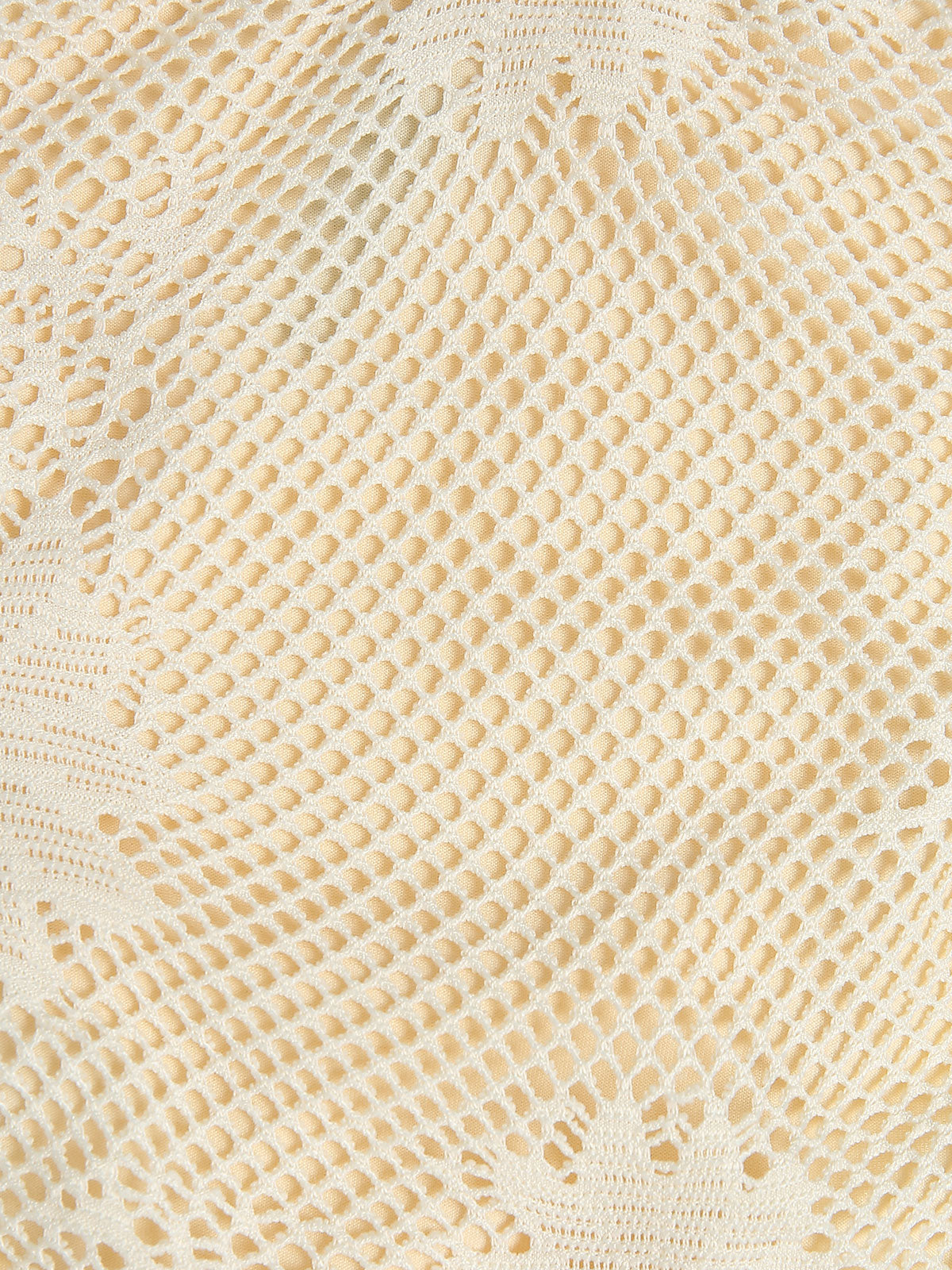 Set Tankini de Malla Beige con Dobladillo Asimétrico